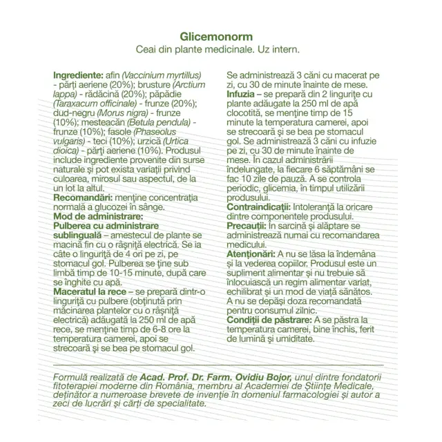 Poza produs Ceai Glicemonorm, Dacia Plant | 50 g