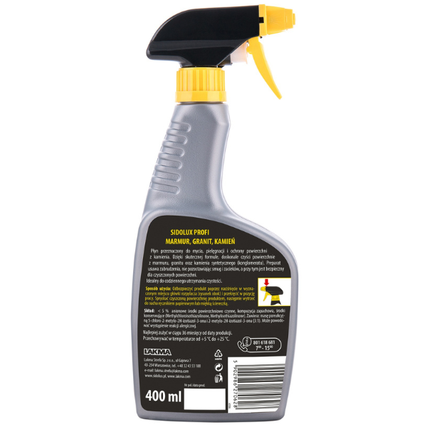 Poza produs Solutie curatare Granit, Piatra si Marmura Sidolux Profi, Lakma | 400 ml