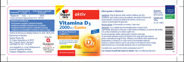 Poza produs Jeleuri Gumate cu Vitamina D3 2000 UI, Doppelherz Activ | 40 buc.