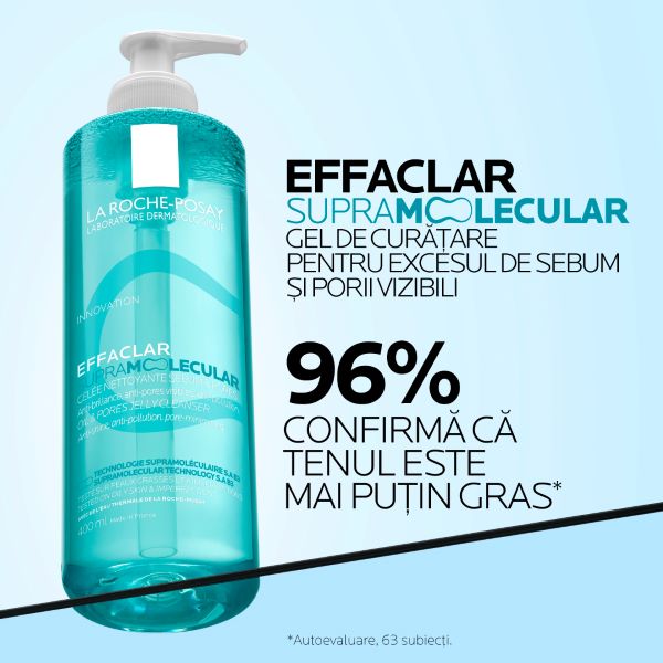 Gel de curatare pentru excesul de sebum Effaclar Supramolecular, La Roche-Posay | 400 ml — poza produs 6/16