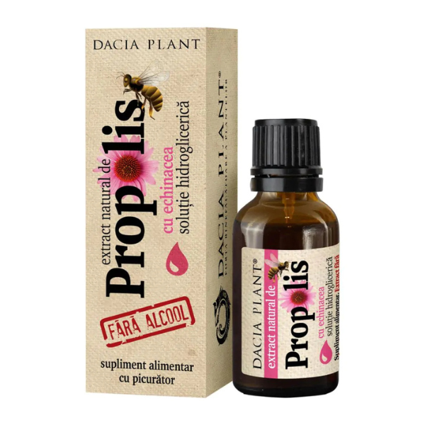 Poza produs Propolis cu Echinacea fara alcool cu picurator, Dacia Plant | 20 ml