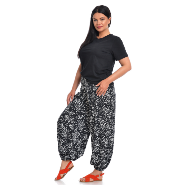Poza produs Salvari dama ERV22V198 negru/alb floral, Eranthe | marimea S
