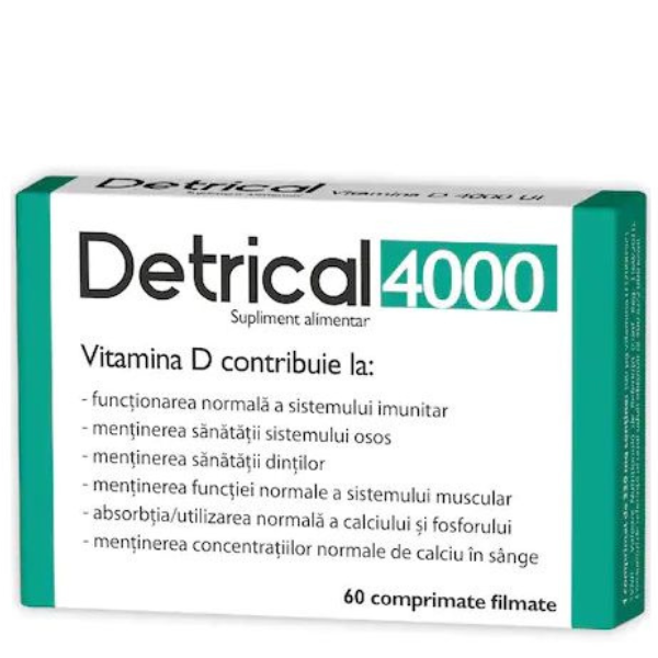 Poza produs Zdrovit Detrical Vitamina D3 4000UI | 60 comprimate