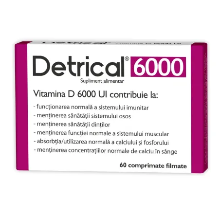 Poza produs Detrical Vitamina D 6000UI, Zdrovit | 60 comprimate