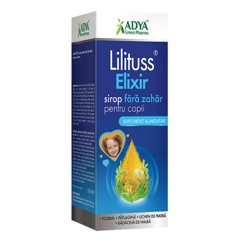 Sirop de tuse fara zahar pentru copii Lilituss Elixir, Adya Green Pharma | 180 ml