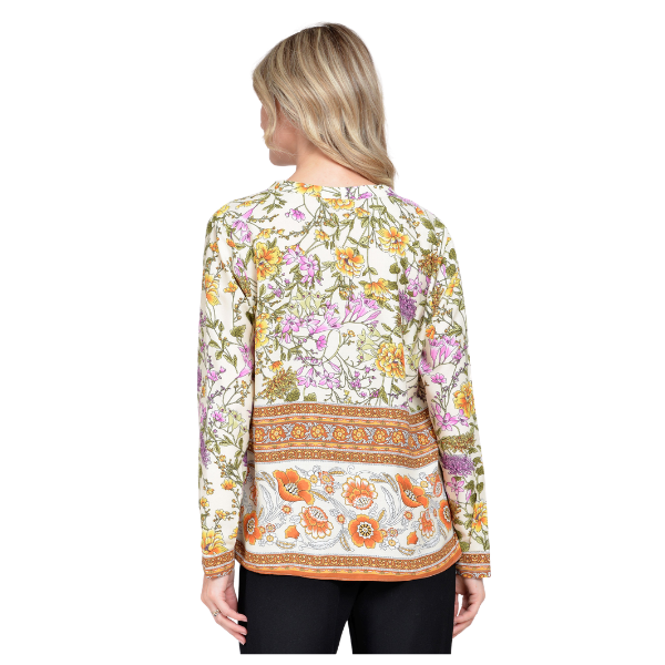 Poza produs Bluza funda dama ERT23V236 alb floral/caramiziu, Eranthe | marimea XL