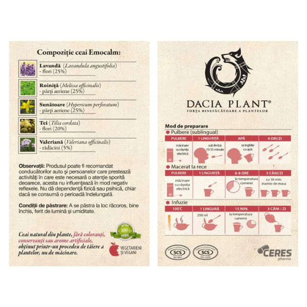 Poza produs Ceai Emocalm, Dacia Plant | 50 g