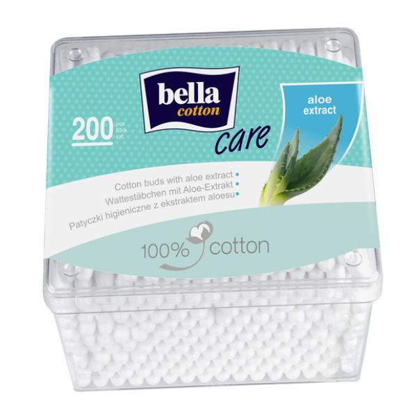 Poza produs BETISOARE ORL BELLA ALOE CUTIE PATRATA X 200BUC