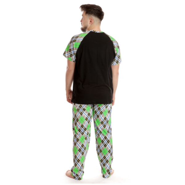 Poza produs Pijama barbati AV2432 negru/verde cadrilat, Andana | marimea M