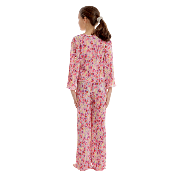 Tinuta fete AP2532 roz/floral multicolor, Andana | marimea 40 (13/14 ani) — poza produs 3/3