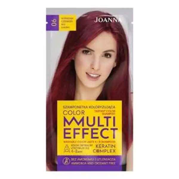 Poza produs Sampon nuantator cu keratina Multi Effect Color 06 Rosu cireasa, Joanna | 35 g