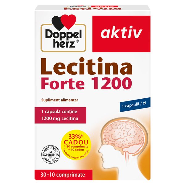 Poza produs Lecitina Forte 1200 mg, Doppelherz Aktiv | 30 capsule + 10 capsule CADOU