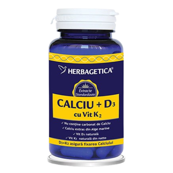 Poza produs Calciu + D3 + Vitamina K2, Herbagetica | 30 capsule