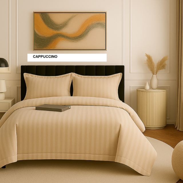 Poza produs Lenjerie de pat DAMASC cappuccino 230x260 cm, Ralex | 1 buc