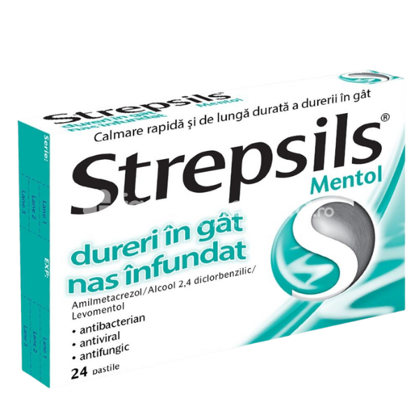 Poza produs Strepsils Mentol, Reckitt Benckiser | 24 pastile
