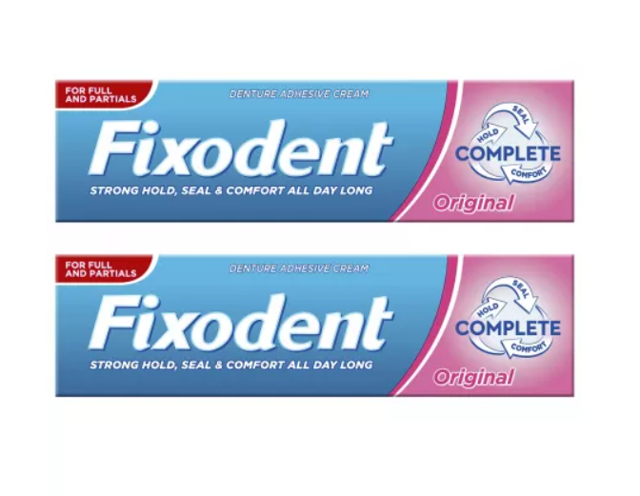 Poza produs Pachet crema adeziva pentru proteza dentara Original, Fixodent Complete, P%G 1+1 CADOU