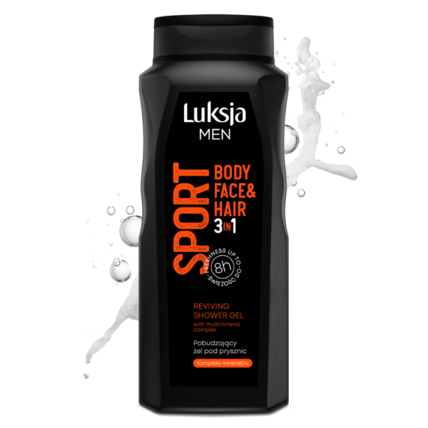 Poza produs Sampon si gel de dus barbati 3 in 1 SPORT, Luksja | 500 ml