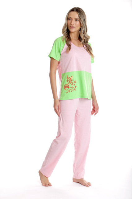 Pijama dama AP2519 roz/vernil, Andana | marimea S — poza produs 1/3