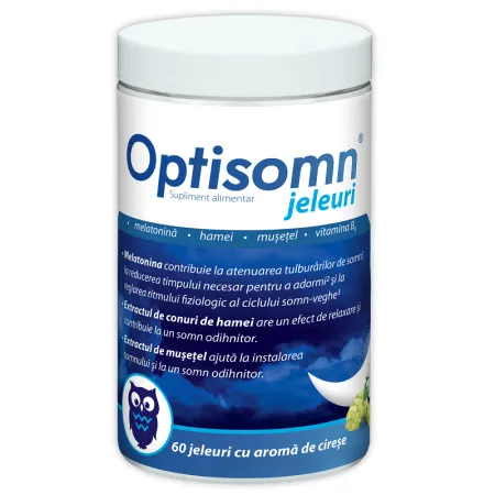 Poza produs Optisomn – Jeleuri pentru somn cu aroma de cirese, Zdrovit | 60 bucati