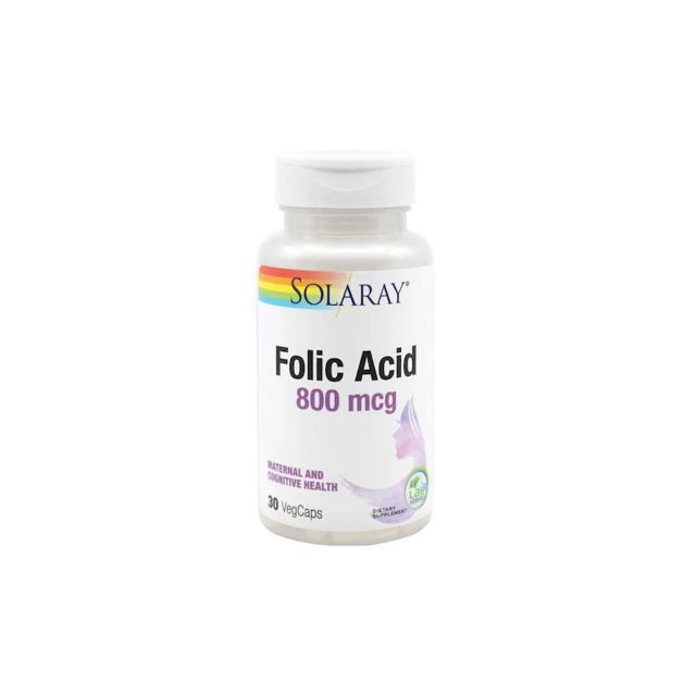 Poza produs Solaray Acid Folic 800mcg | 30 capsule