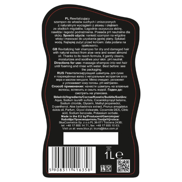 Poza produs Sampon pentru par uscat deteriorat cu Aloe Vera si Migdale Naturaphy, Blux | 1 l