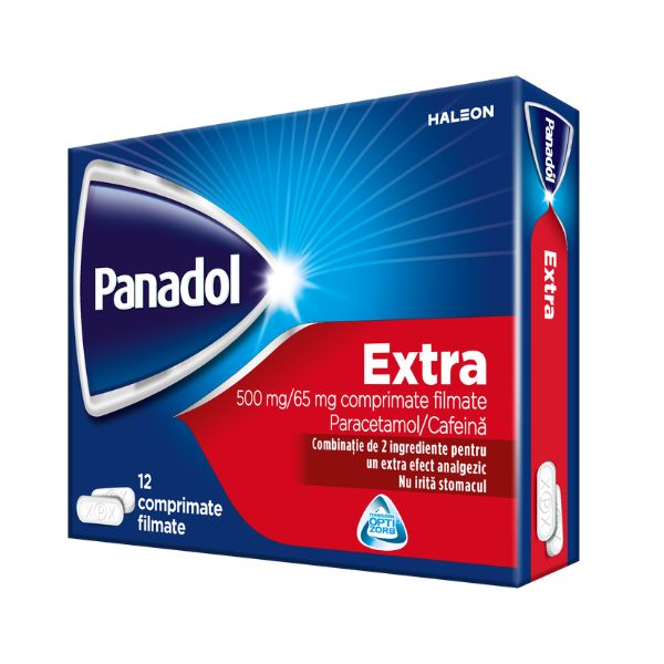 Poza produs Panadol Extra, 500 mg/65 mg, Haleon | 12 comprimate filmate