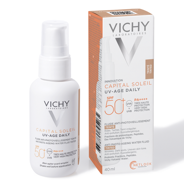 Poza produs Fluid colorat protectie zilnica SPF50 anti-imbatranire UV-AGE DAILY, Capital Soleil, Vichy | 40 ml