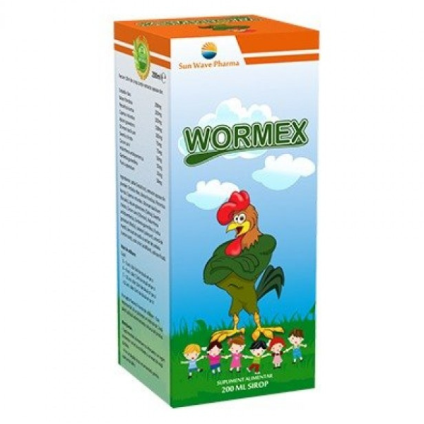 Poza produs Wormex sirop impotriva parazitilor intestinali pentru copii, Sun Wave Pharma | 200 ml