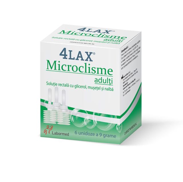 Poza produs Microclisme adulti 4Lax, Labormed | 6 unidoze x 9 g
