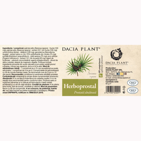 Poza produs Herboprostal, Dacia Plant | 60 comprimate