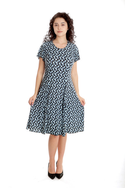 Poza produs Rochie clini CV24033 negru/albastru/alb, Cesy | marimea M