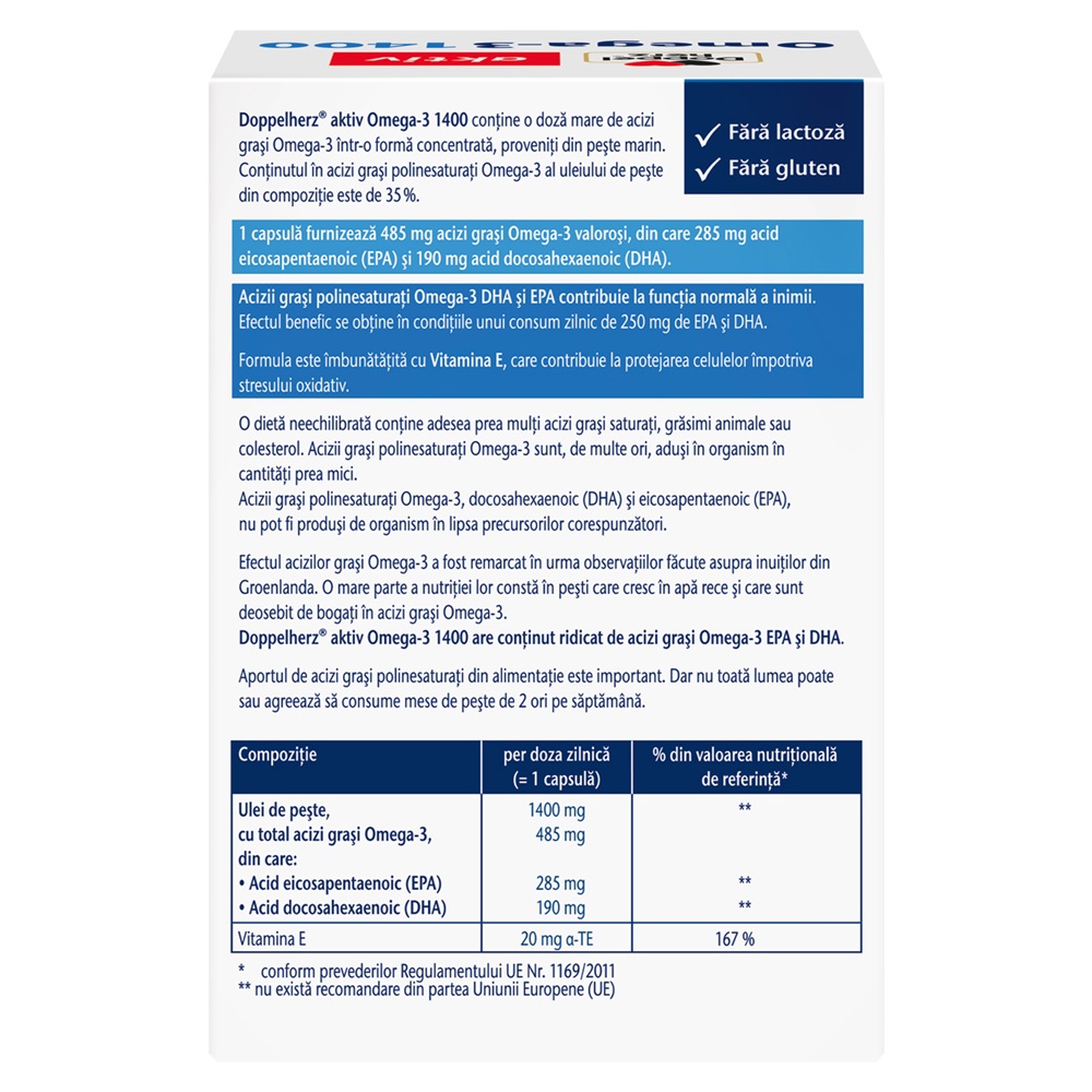 Poza produs Omega 3, 1400 mg, Doppelherz Aktiv | 60 capsule