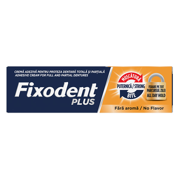 Poza produs Crema adeziva pentru proteza Muscatura Puternica Fixodent | 40 g