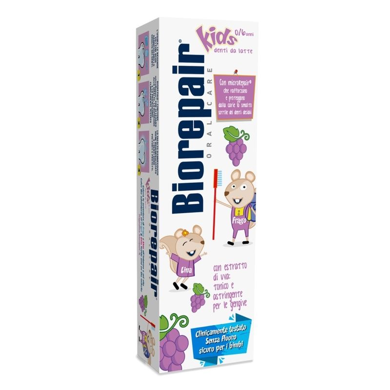 Poza produs Pasta de dinti pentru copii cu extract de strugure Biorepair Kids 0-6 ani, Coswell | 50 ml