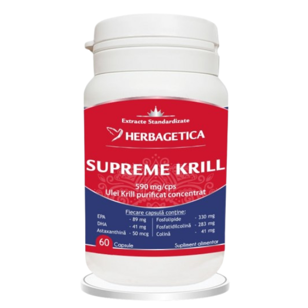 Poza produs Supreme Krill Omega 3, Herbagetica | 60 capsule