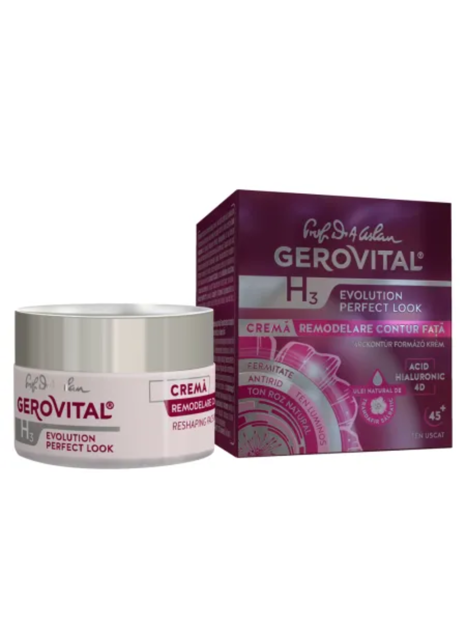 Poza produs Crema remodelare contur fata H3 Evolution Perfect Look Gerovital, Farmec | 50 ml
