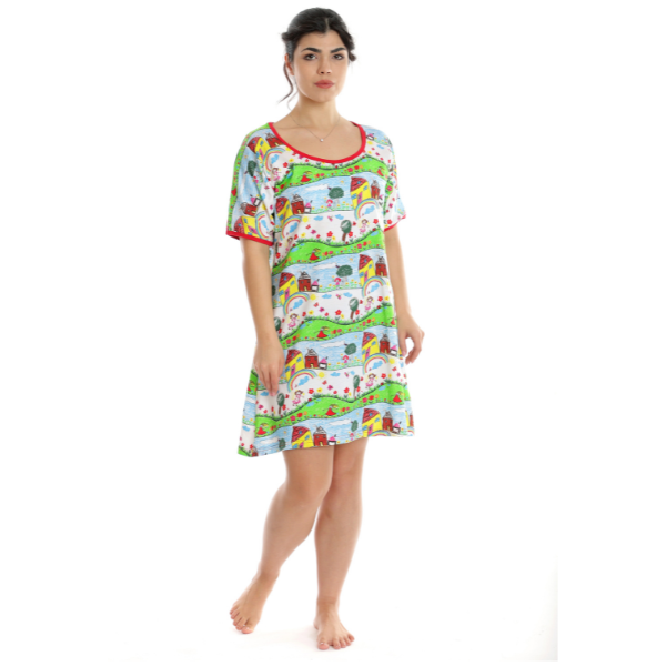 Camasa de noapte AV2430 imprimeu Happy Summer, Andana | marimea S — poza produs 1/3