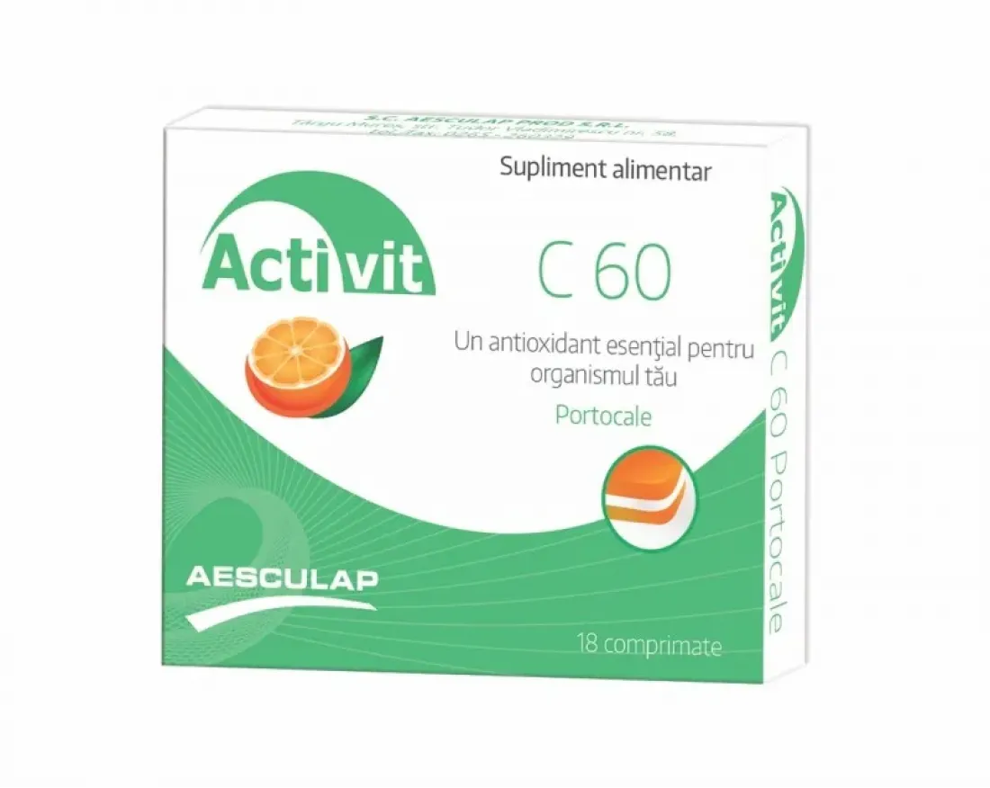 Poza produs Activit C 60 portocale, Aesculap | 18 comprimate