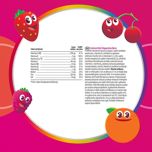 Poza produs Centrum Kids VitaGummies Berry, Haleon | 60 jeleuri