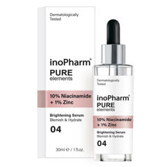 Ser de fata INOPHARM cu 10% Niacinamide si 1% Zinc, Rubella | 30 ml