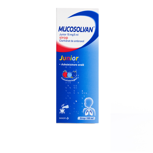 Poza produs Mucosolvan Junior 15 mg/5 ml, Opella Healthcare | 100 ml sirop
