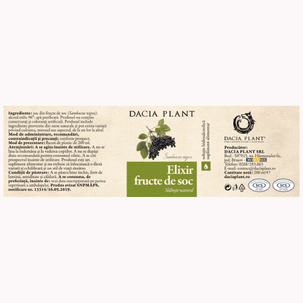 Poza produs Elixir din Fructe, Dacia Plant | 200 ml