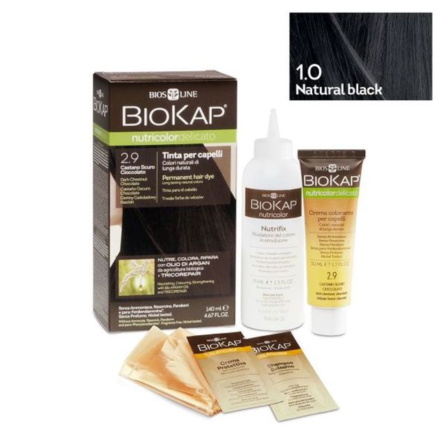 Poza produs Vopsea de par Natural Black 1.0 Nutricolor, Biokap | 140 ml