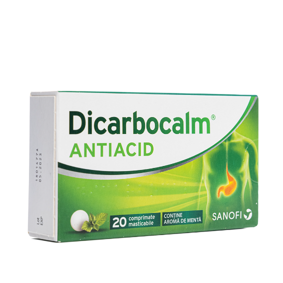Poza produs Dicarbocalm antiacid, Opella Healthcare | 20 comprimate masticabile