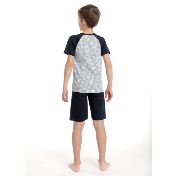 Pijama copii (baieti) AV2340 bleumarin/alb imprimat, Andana | marimea 32 (5/6 ani) — poza produs 3/3