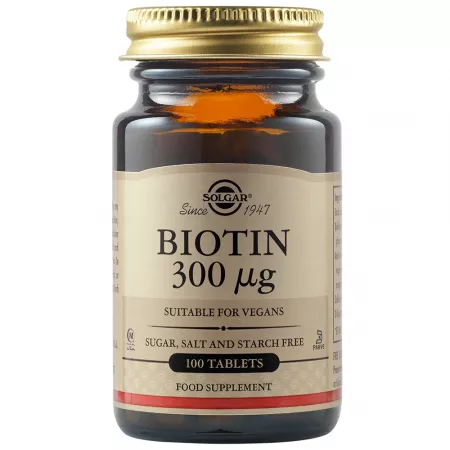 Poza produs Biotina 300 mg, Solgar | 100 tablete