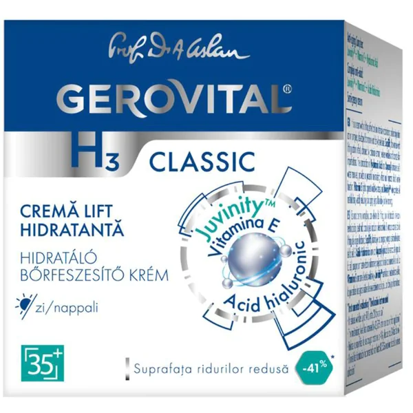 Poza produs Crema lift hidratanta de zi H3 Classic Gerovital, Farmec | 50 ml