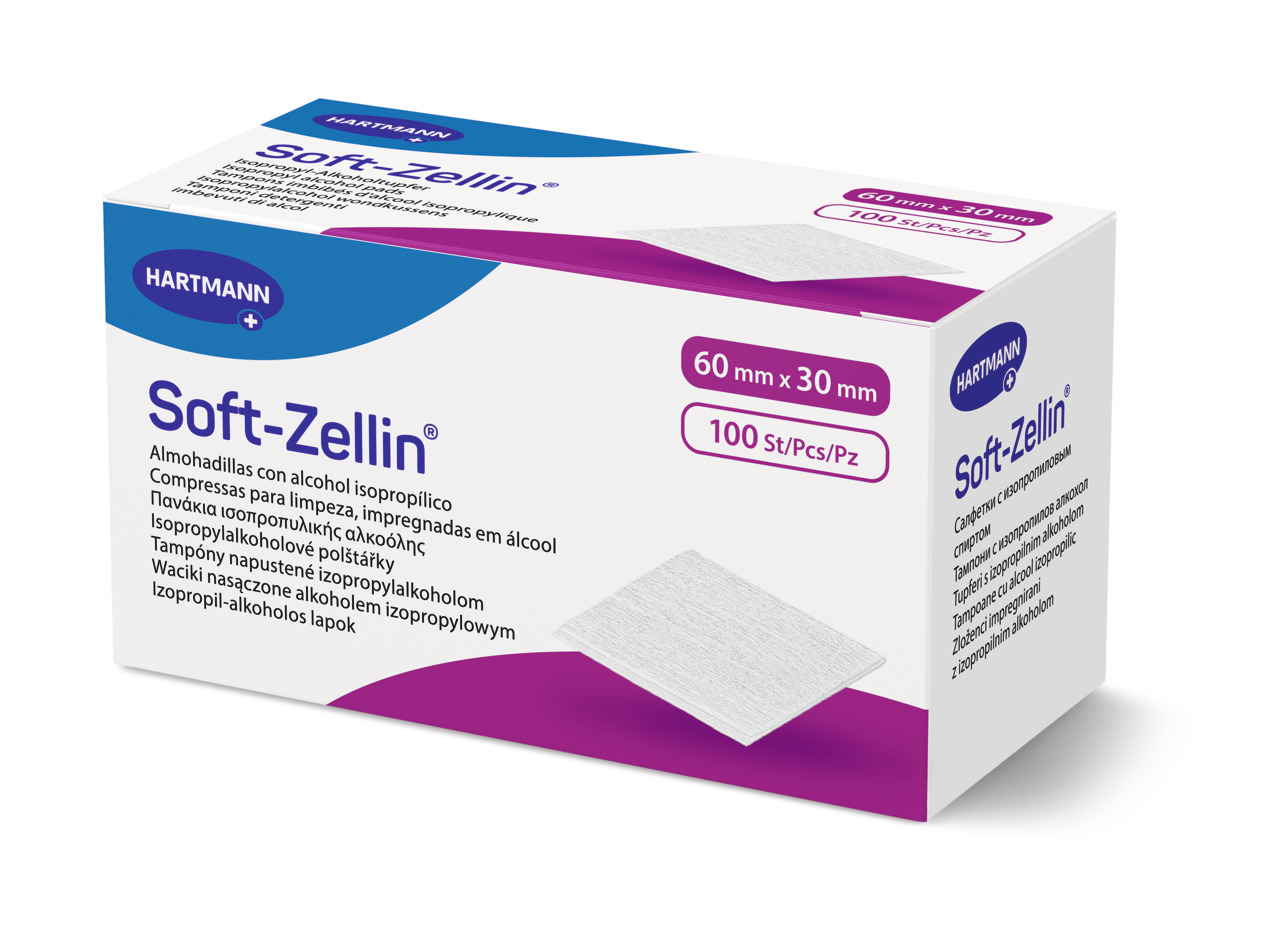 Poza produs Tampoane cu alcool Soft Zellin C, 60 x 30 mm, Hartmann | 100 bucati