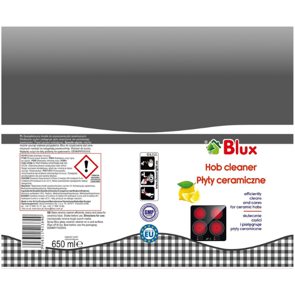 Poza produs Solutie curatare plita, Blux | 650 ml