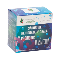 SARURI REHIDRATARE ORALA CU PROBIOTICE SI DIOSMECTITA 12+6+6 PLICURI